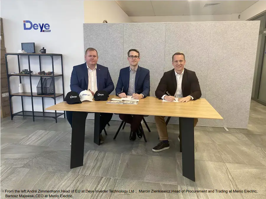 Deye Inverter has signed a Business Cooperation Agreement with Menlo electric